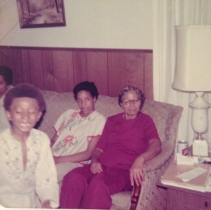 Picture taken September 1976. Front to back/left to right - Roland, Anrea and Rosie Kennedy.